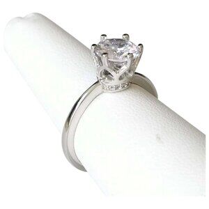 NEW Sterling Silver cathedral set cz ring size 7.5